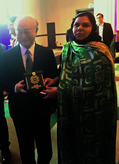 President CPGS, Senator Sehar Kamran (TI) with Director General, IAEA Yukiya Amano